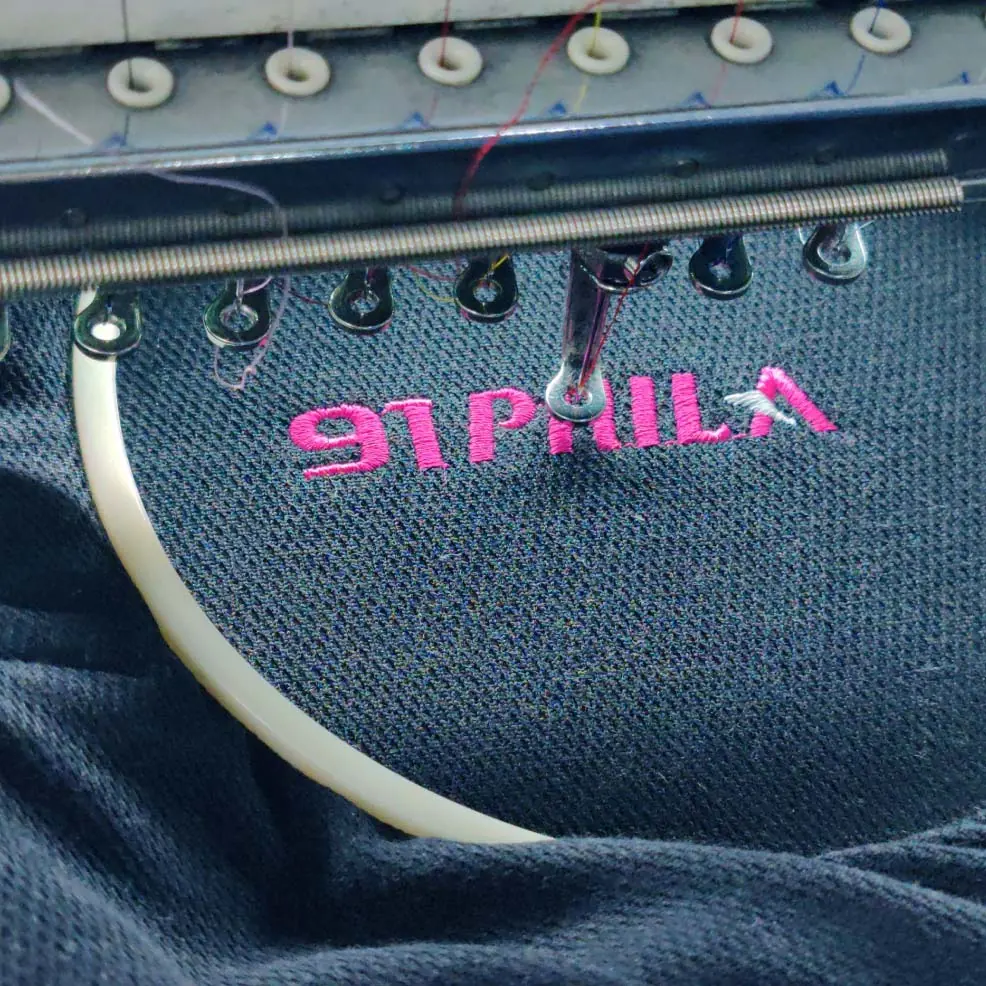 Logo embroidery on ready-stock uniforms